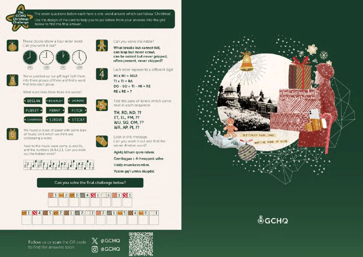 GCHQ Christmas Challenge Agency Reveals 2023 Codebreaker Nestia