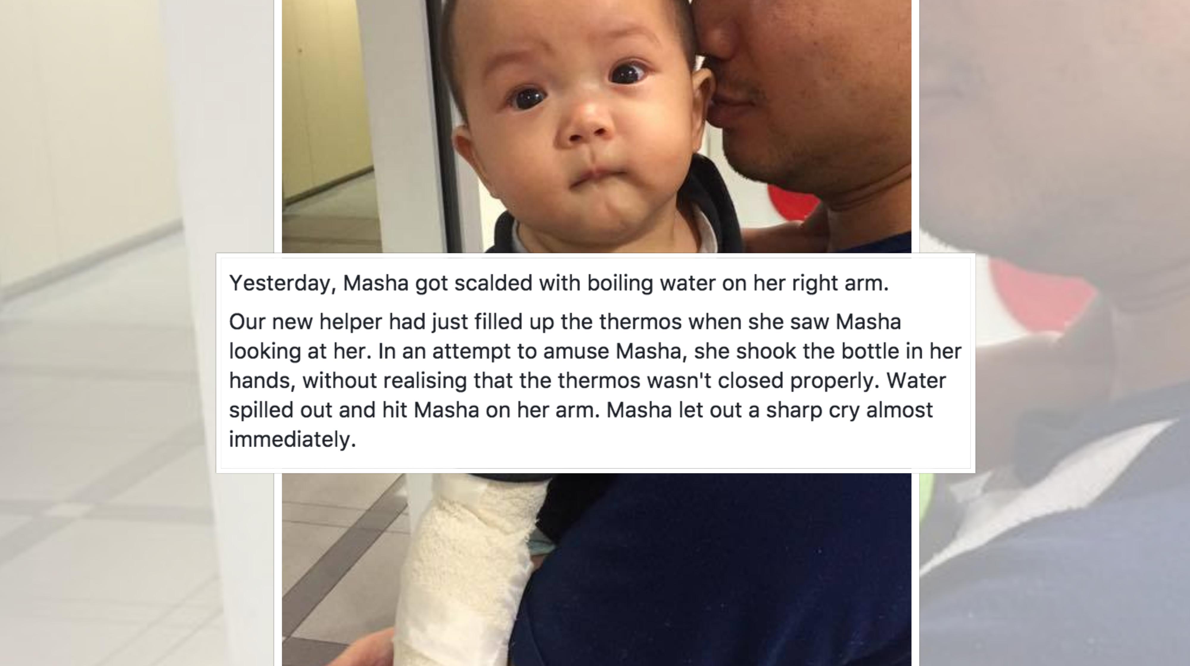 Infant gets scalded after new helper spills water, becomes heartwarming lesson for S’pore mum