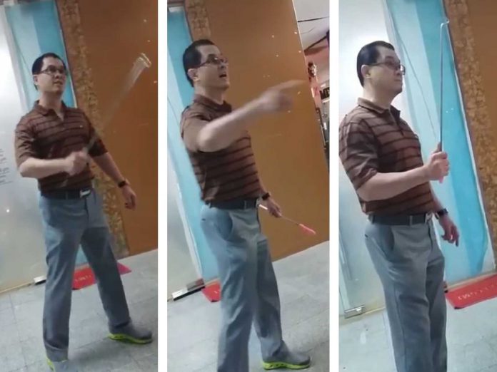 Aggressive property agent brandishes metal rod and spews racial slurs as he chases owners of Rupini’s beauty parlour away from Orchard outlet