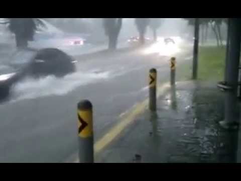 只要一下大雨，新加坡的马路就会变成这样！