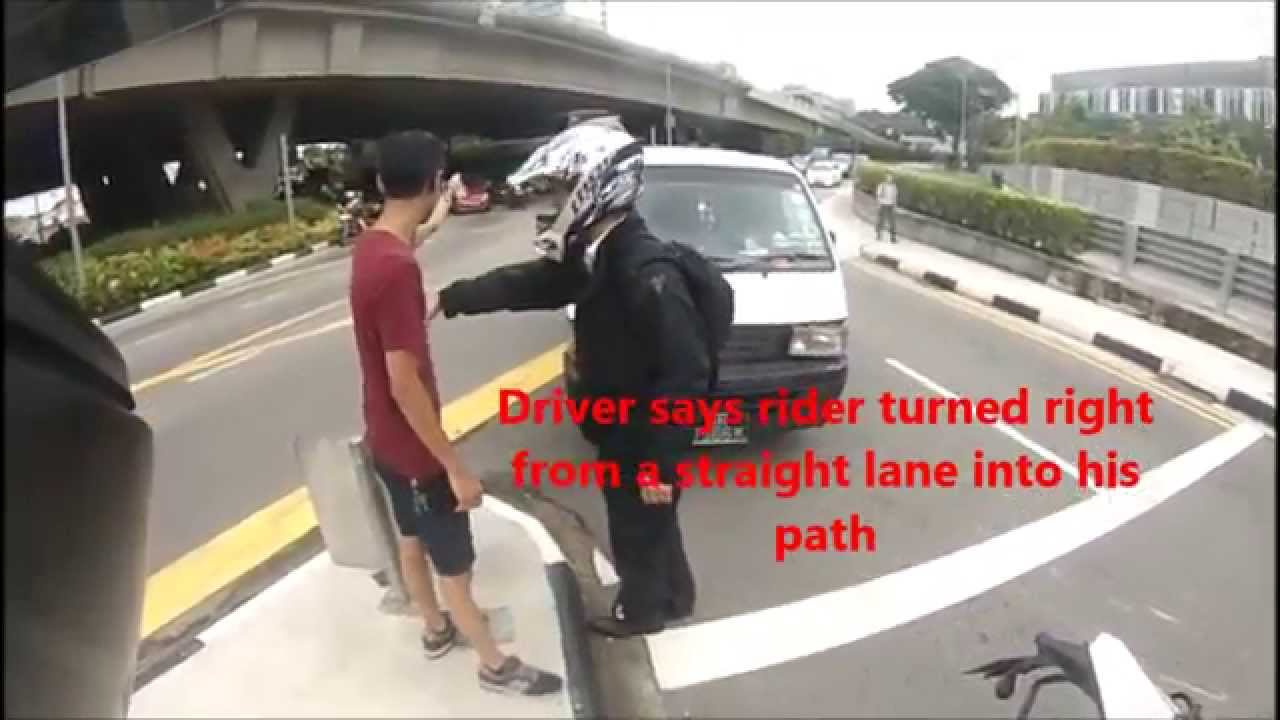 Van bumps into Motorcycle rear @ Bendemeer Road