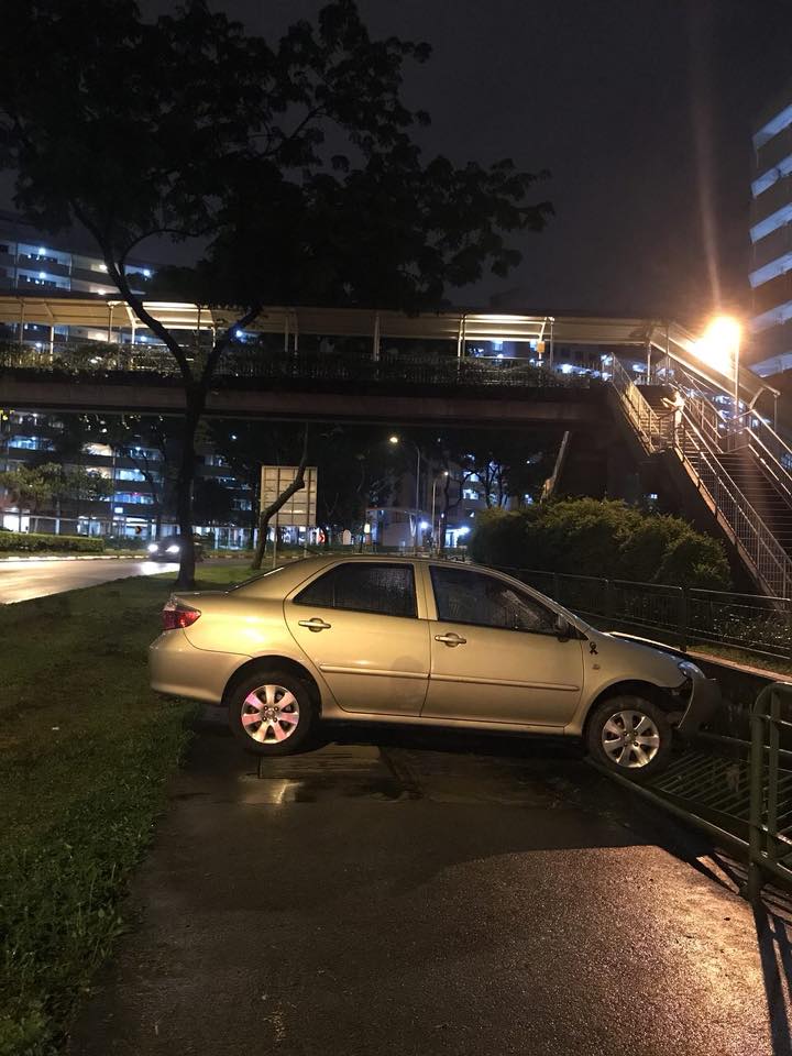 Another car that almost went down the longkang...