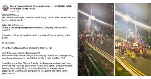S’pore police dispels allegation of regulating Thaipusam & lion dance differently
