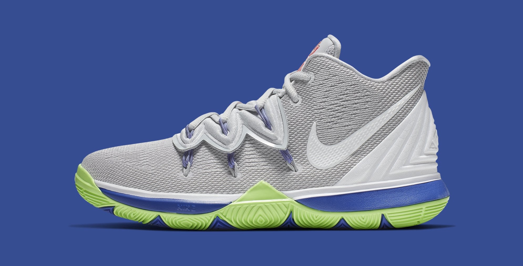 kyrie 5 grey white lime