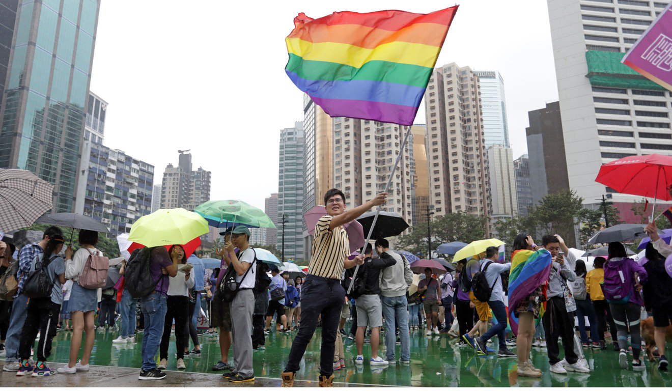 Hong Kong film student who stripped naked and tied red rope to genitals during Pride Parade performance denies indecently exposing himself