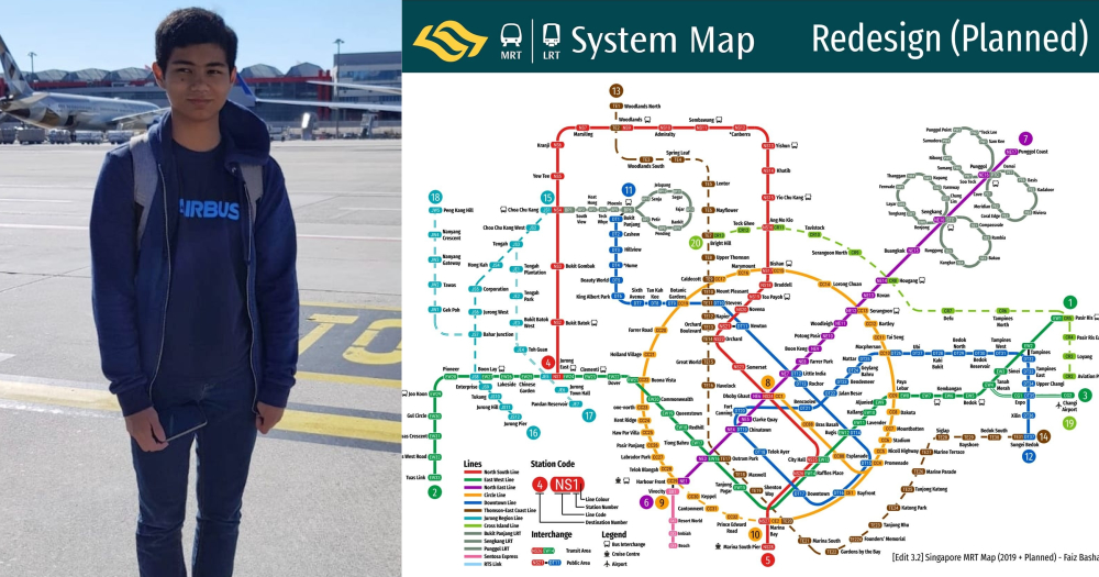 17-yo S’porean redesigns MRT map to be as simple & user-friendly as possible