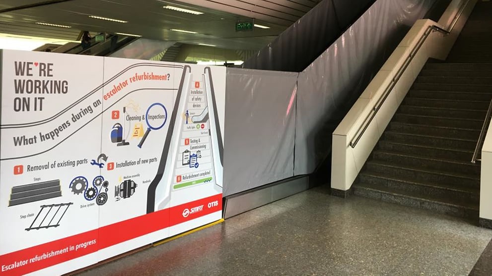 Slow start to upgrading of escalators at MRT stations, work 25% completed