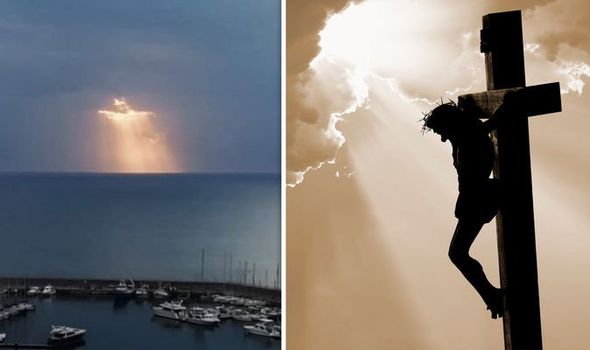 ‘It’s a SIGN!’ Shock as crucified Jesus Christ appears IN THE CLOUDS’