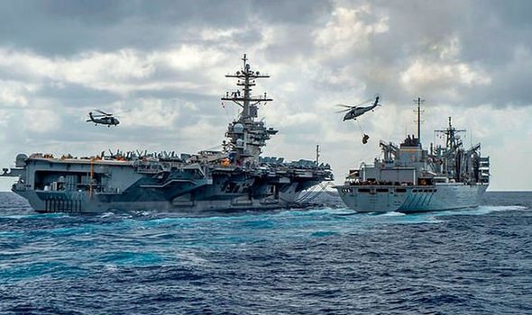 US sends warning to Iran as naval aircraft vessel ARRIVES to Arabian Sea