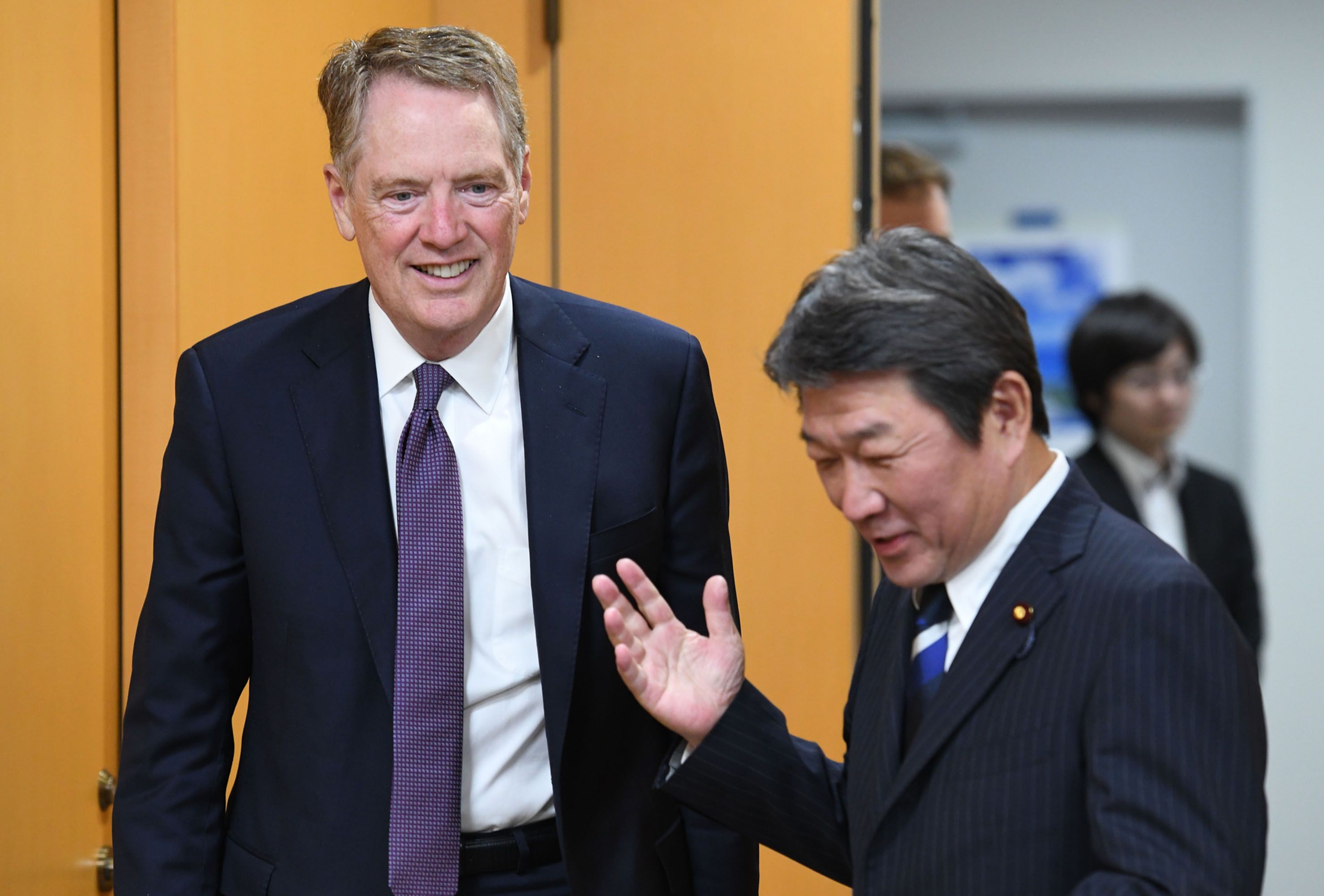No Japan-U.S. Deal by Monday's Trump-Abe Meeting, Motegi Says