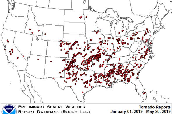 Tornadoes 2019: How many tornadoes in 2019 have hit US?