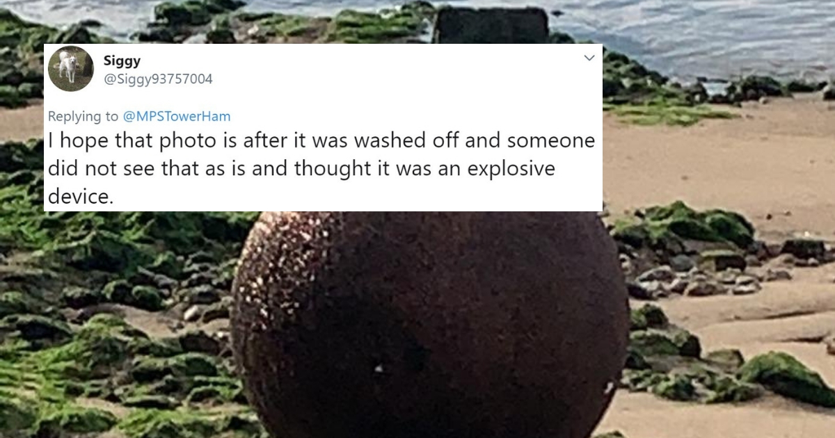 Possible Unexploded Bomb That Washed Up On A Beach Turns Out To Be Something Quite Different Entirely