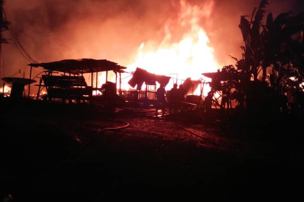 130 workers escape as fire raze their quarters