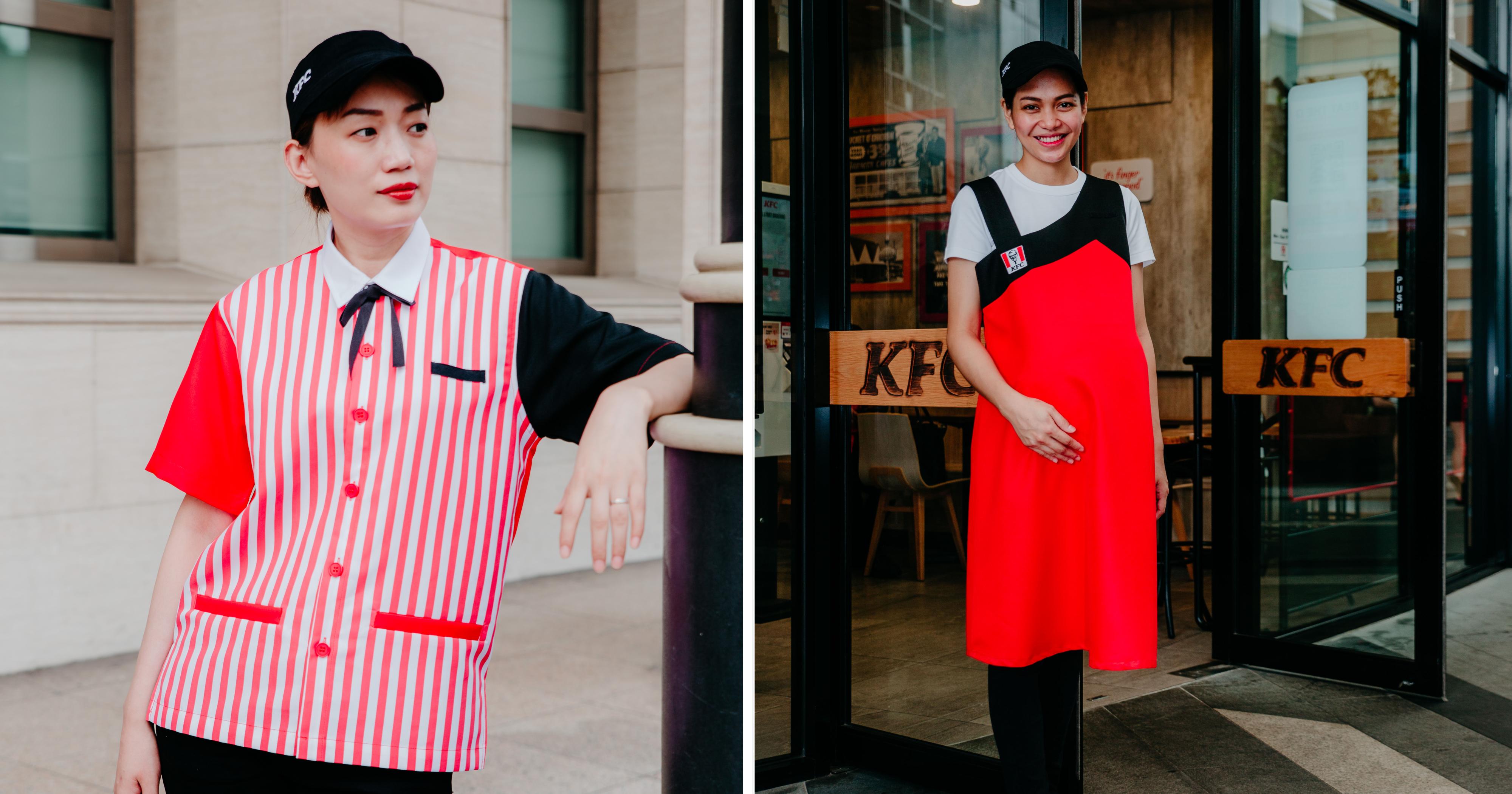 KFC S’pore collaborates with fashion designer to create new chic uniforms for staff