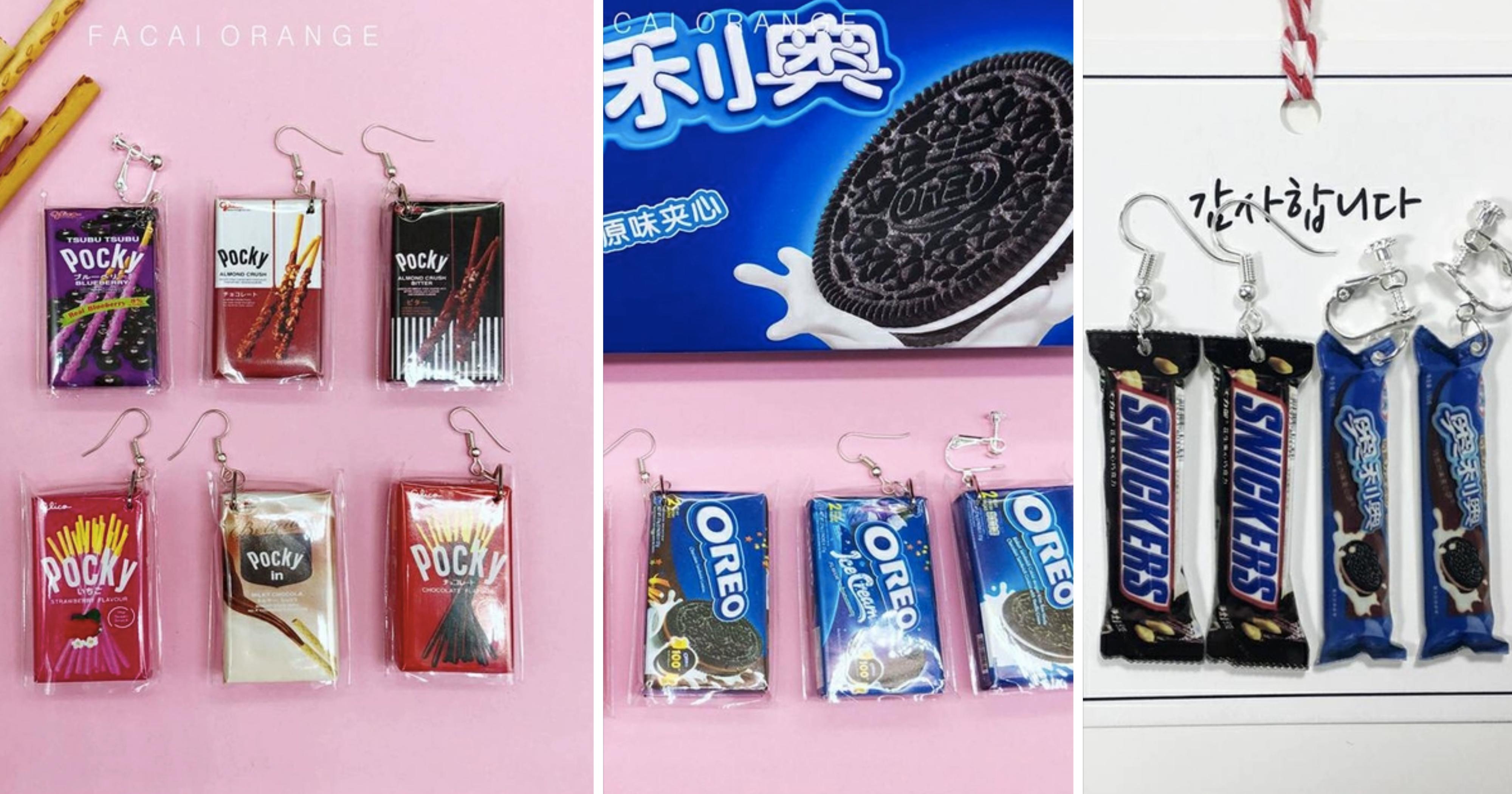 Cute & realistic-looking earrings of Pocky, cereal boxes & more available for under S$10