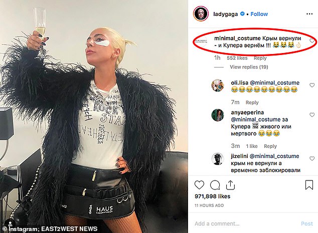 Russian trolls bombard Lady Gaga's Instagram page with demands to 'give Bradley Cooper back' to compatriot Irina Shayk after the model's split from the Hollywood star