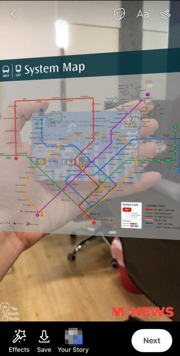 S’porean makes FB camera filter that shows entire MRT map with your EZ-Link card