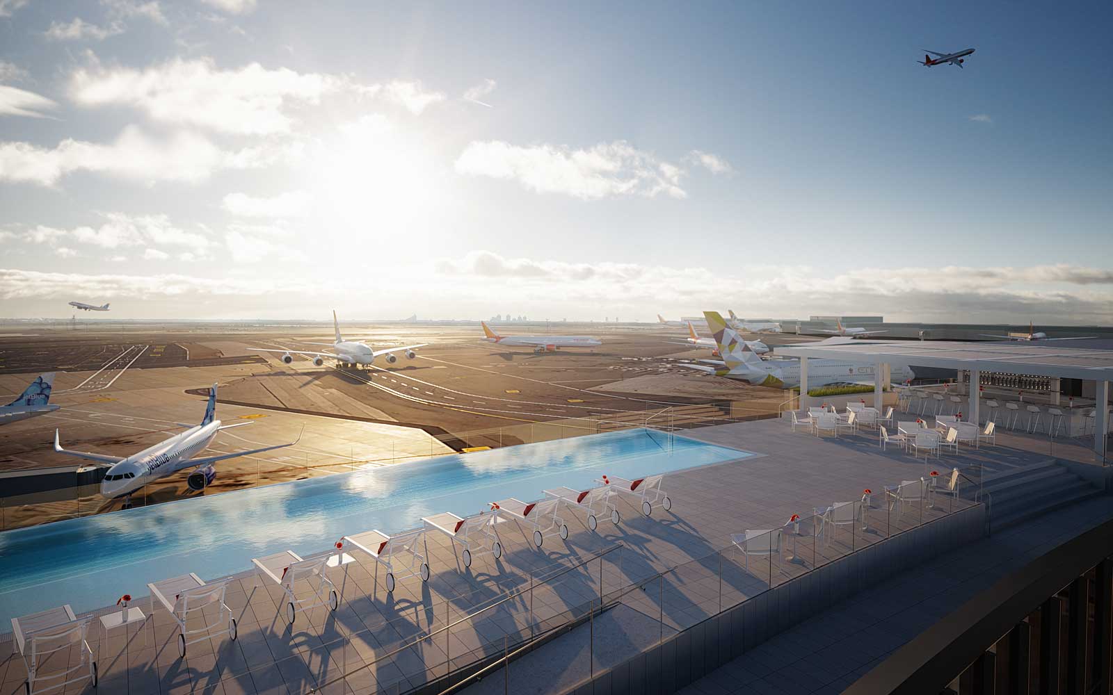 How to Spend Your JFK Layover at the TWA Hotel's Rooftop Pool Without Booking a Room (Video)