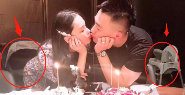 张馨予为丈夫何捷庆生，结婚一周年甜蜜亲吻，身后婴儿床抢镜