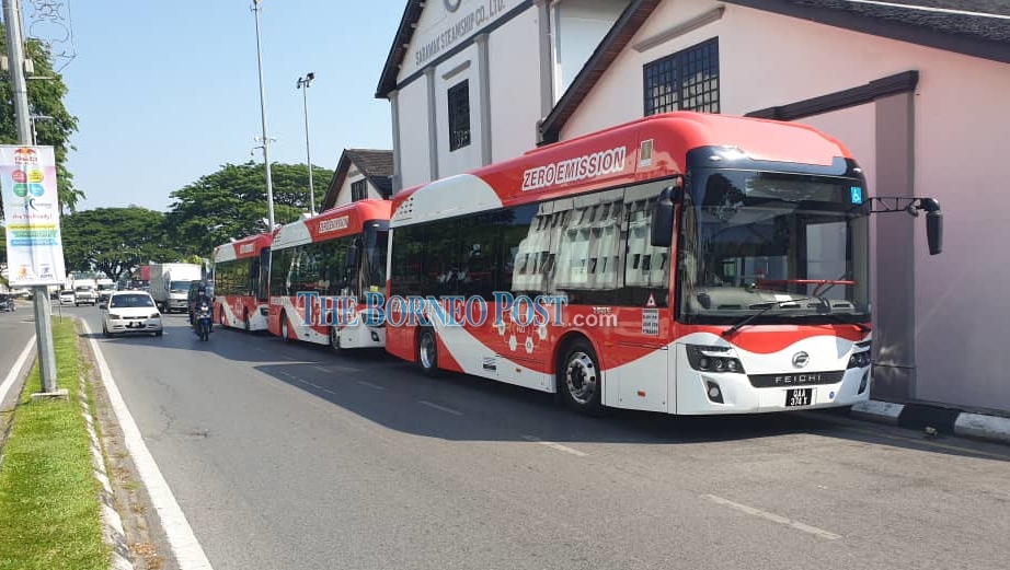 Malaysia’s first hydrogen buses make debut on Kuching streets