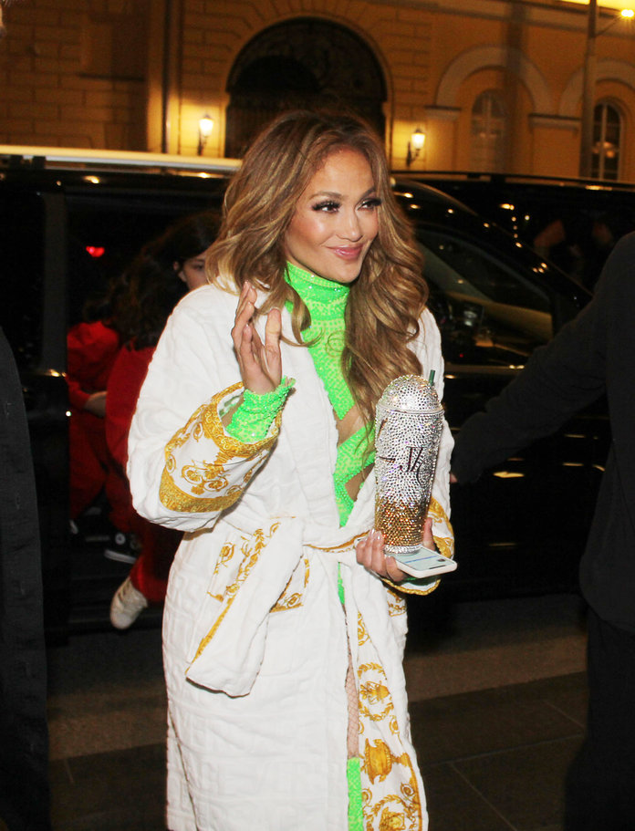 Jennifer Lopez Is Now Matching Her Bedazzled Cups to Her Outfits