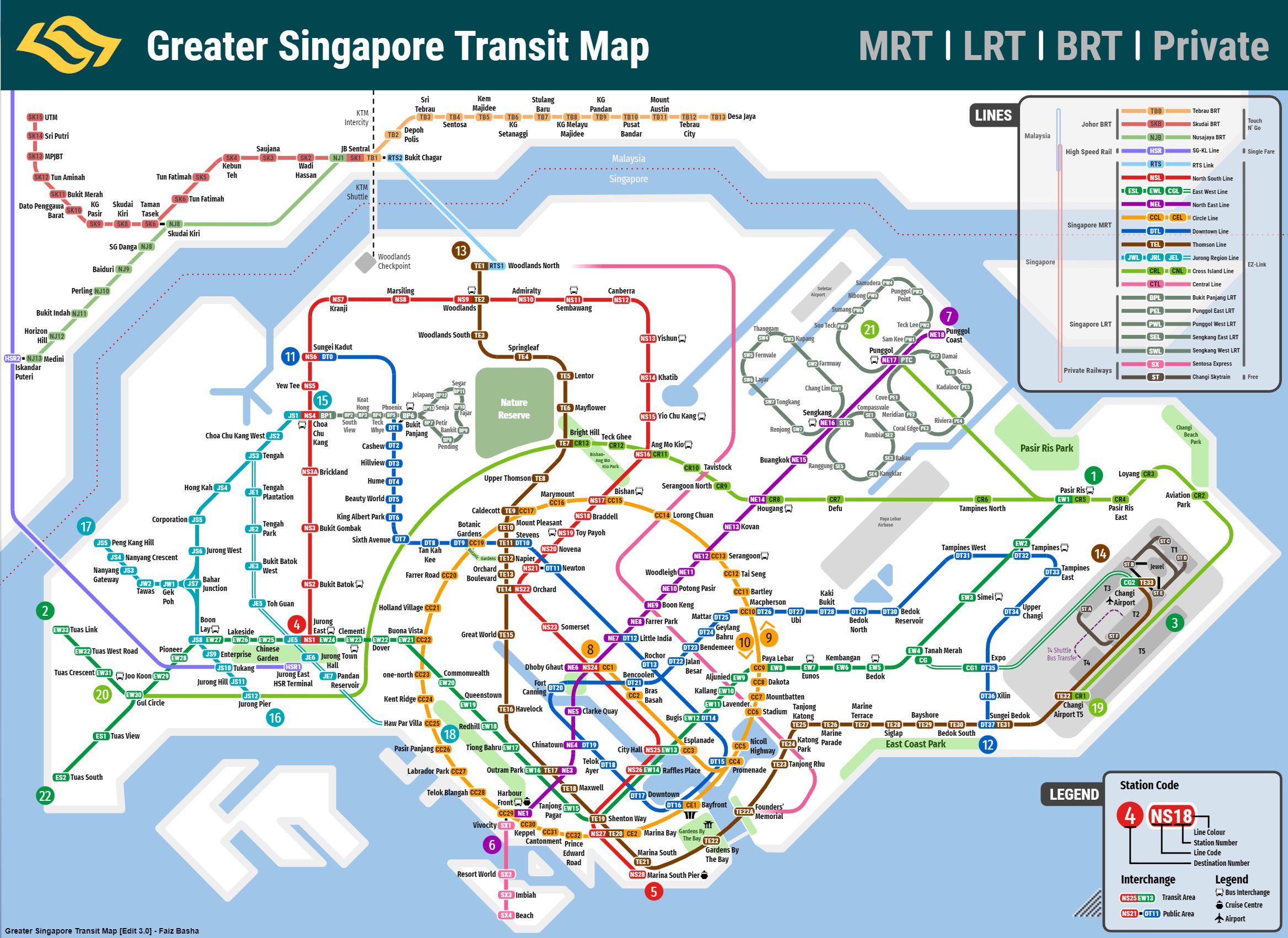 S’porean redesigns MRT map again, includes parks, landmarks & Johor’s train line