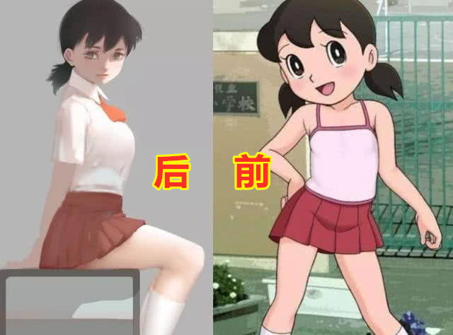 童年女神长大前VS后，静香清纯，蓝兔高冷，看到图4我恋爱了！