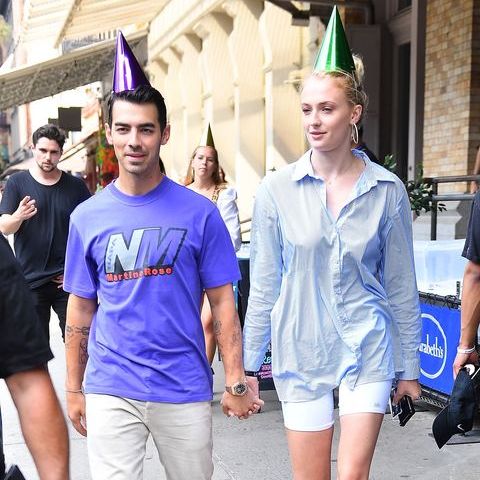 Sophie Turner and Joe Jonas Match in Party Hats for Joe’s 30th