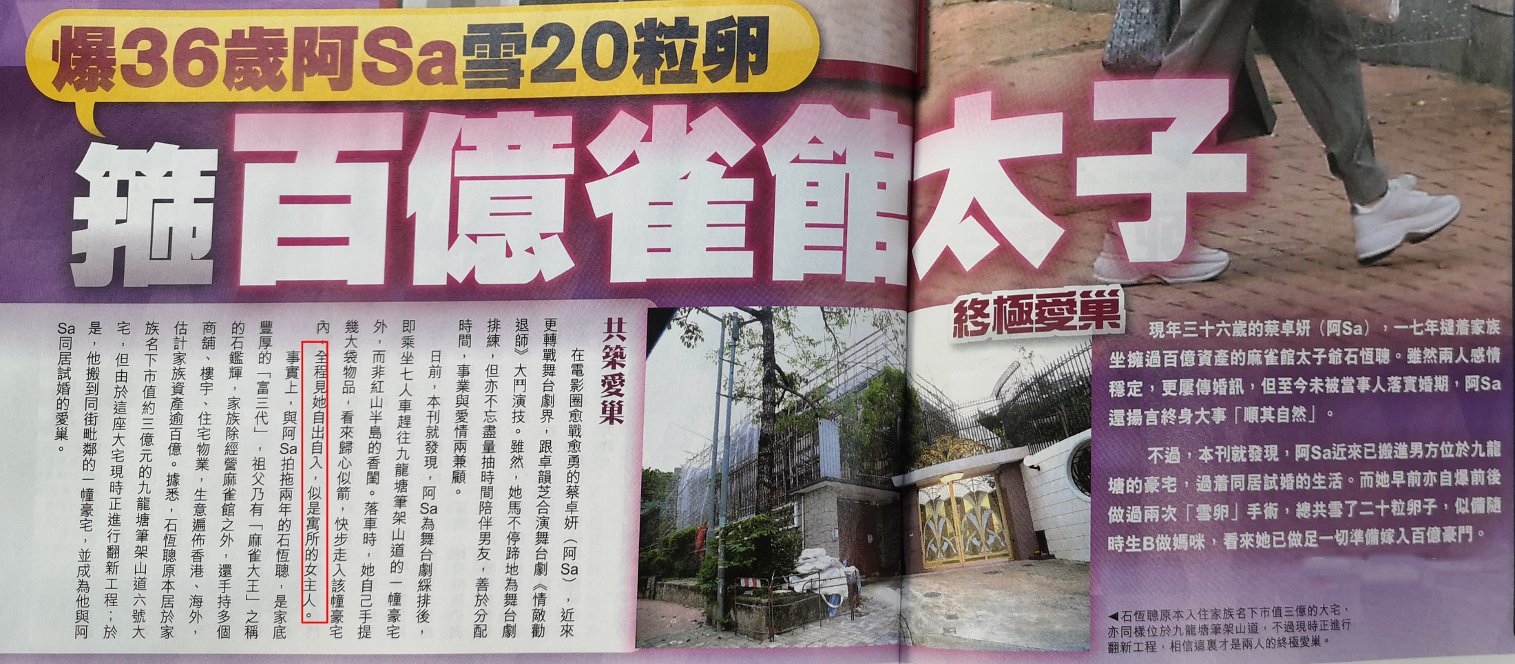 阿Sa被曝与百亿太子爷同居试婚 为嫁豪门冻卵20颗费用曝光
