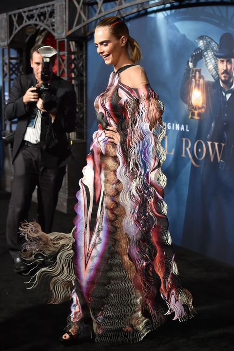 Cara Delevingne Shines on the Red Carpet in a Sequined Naked Dress
