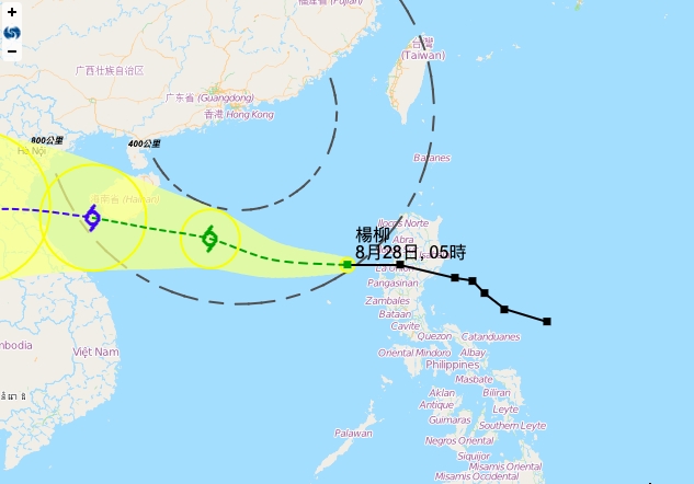 热带气旋杨柳进入本港800公里范围 日间酷热最高温34度
