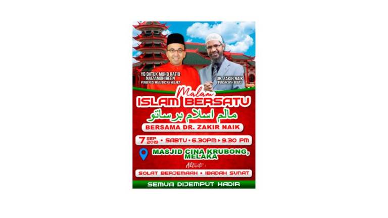 Bersatu to host Zakir at prayer session