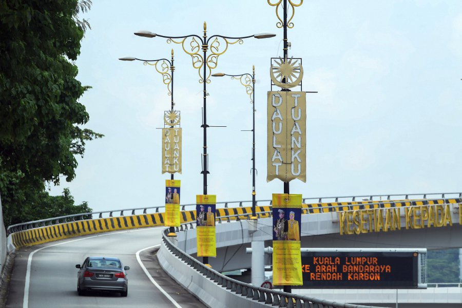 KL decked out in royal yellow for Agong's birthday
