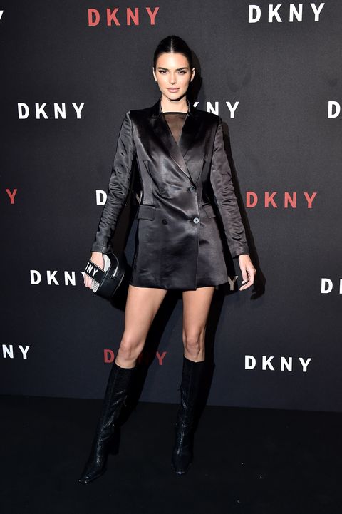 Kendall Jenner Wore a Tiny Shirt Dress and Knee-High Boots Out in New York City