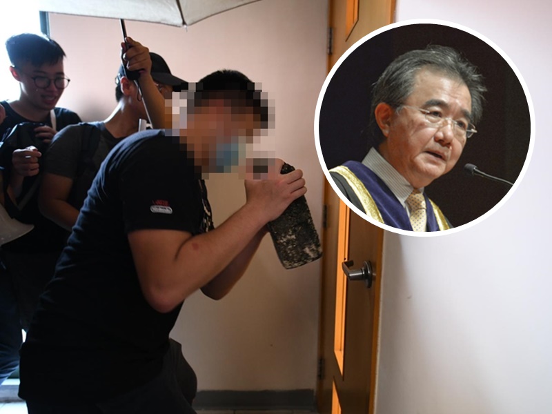 浸大生包围校长室砖头爆门锁 钱大康：会对涉事者展开纪律程序