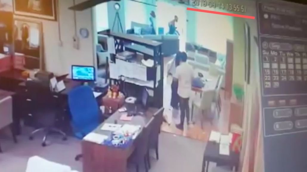 CCTV Shows Shopkeepers Using Sofa And TV Cabinet To Fight Off Parang-Wielding Robbers