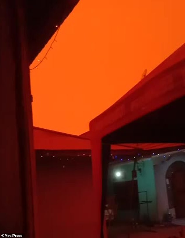 Hellish red skies cover parts of Indonesia as the country is gripped by haze and smog caused by huge forest fires