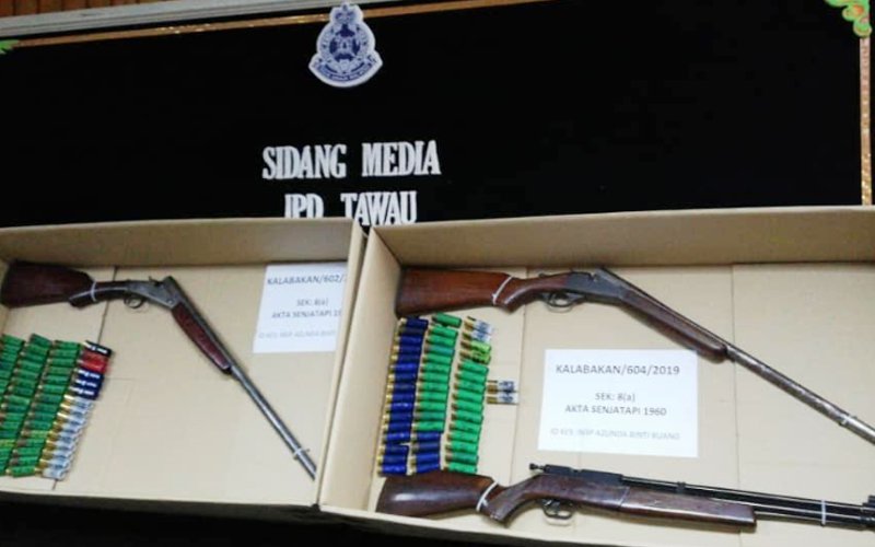 Sabah cops seize multiple firearms from 6 held for killing elephant