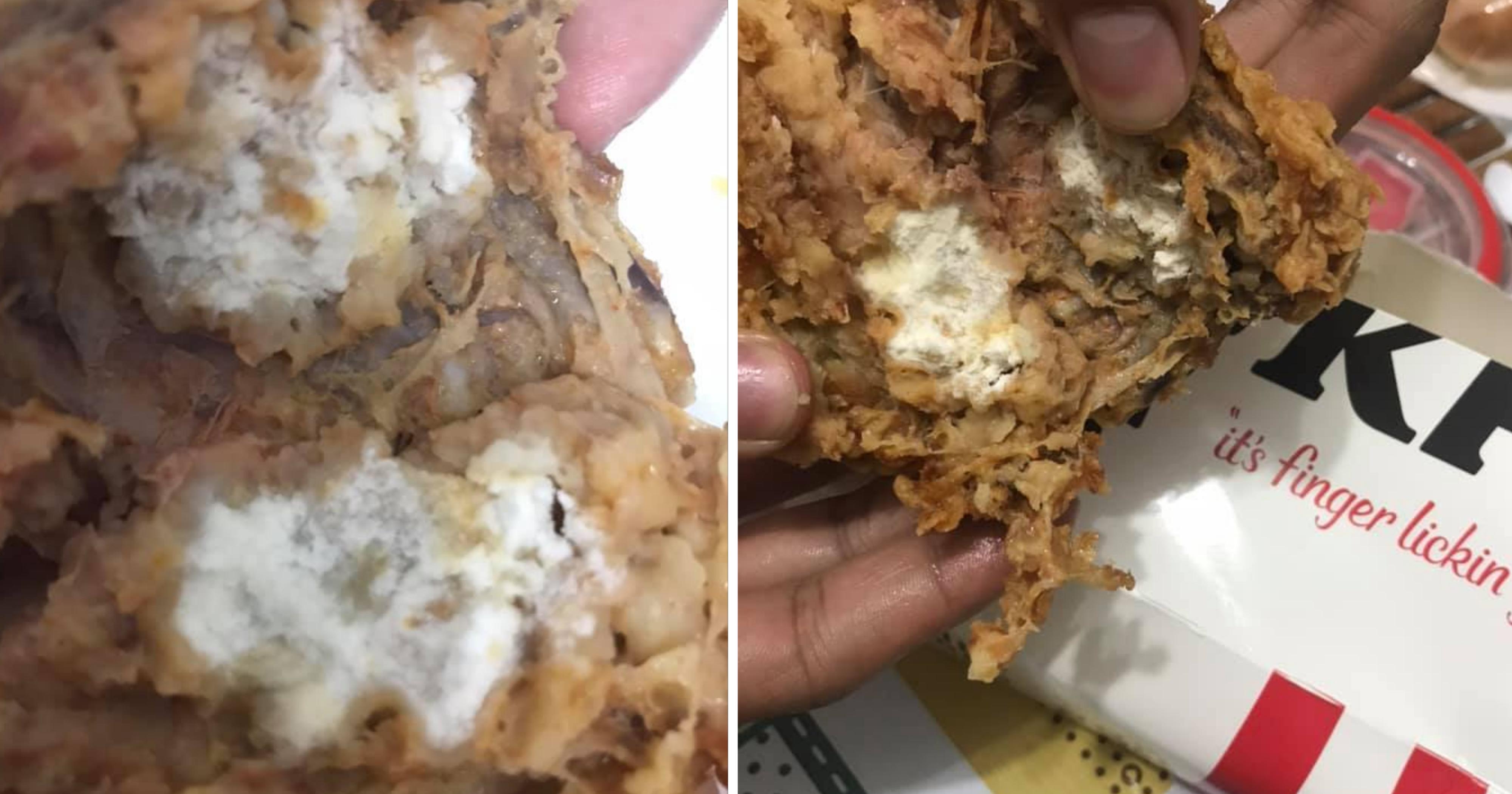 Man finds white fungi-like substance on KFC chicken at Jurong Point, possibly undercooked