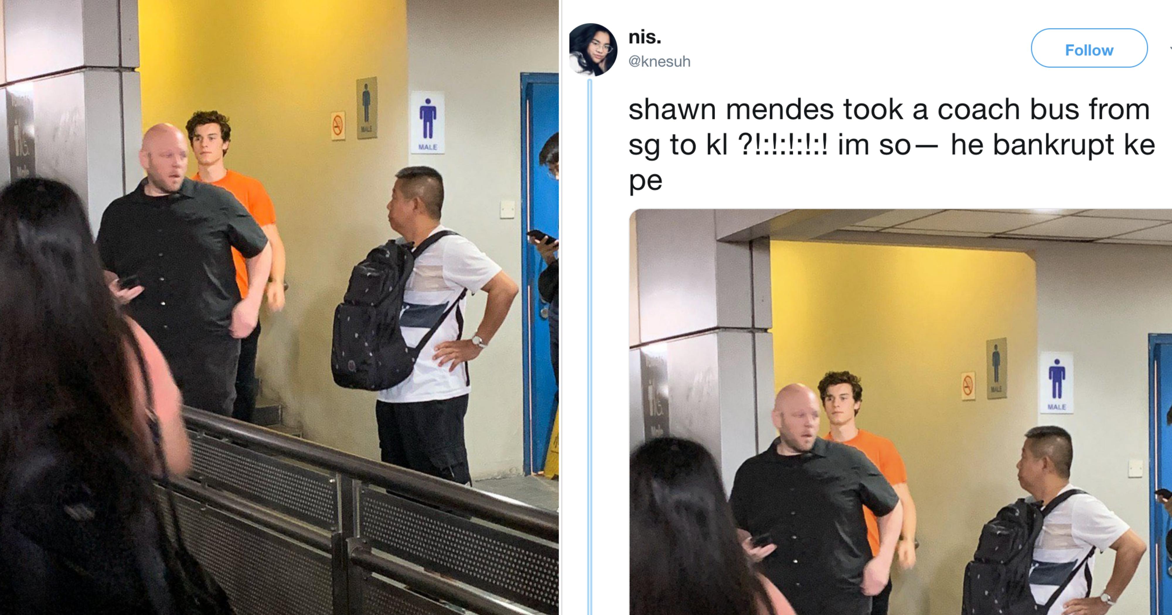 S’pore fans of Shawn Mendes bamboozled after star decides to take bus to KL instead of plane