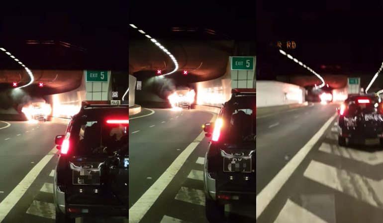 Watch: Massive fire has broken out on KPE at Upper Paya Lebar Road exit!
