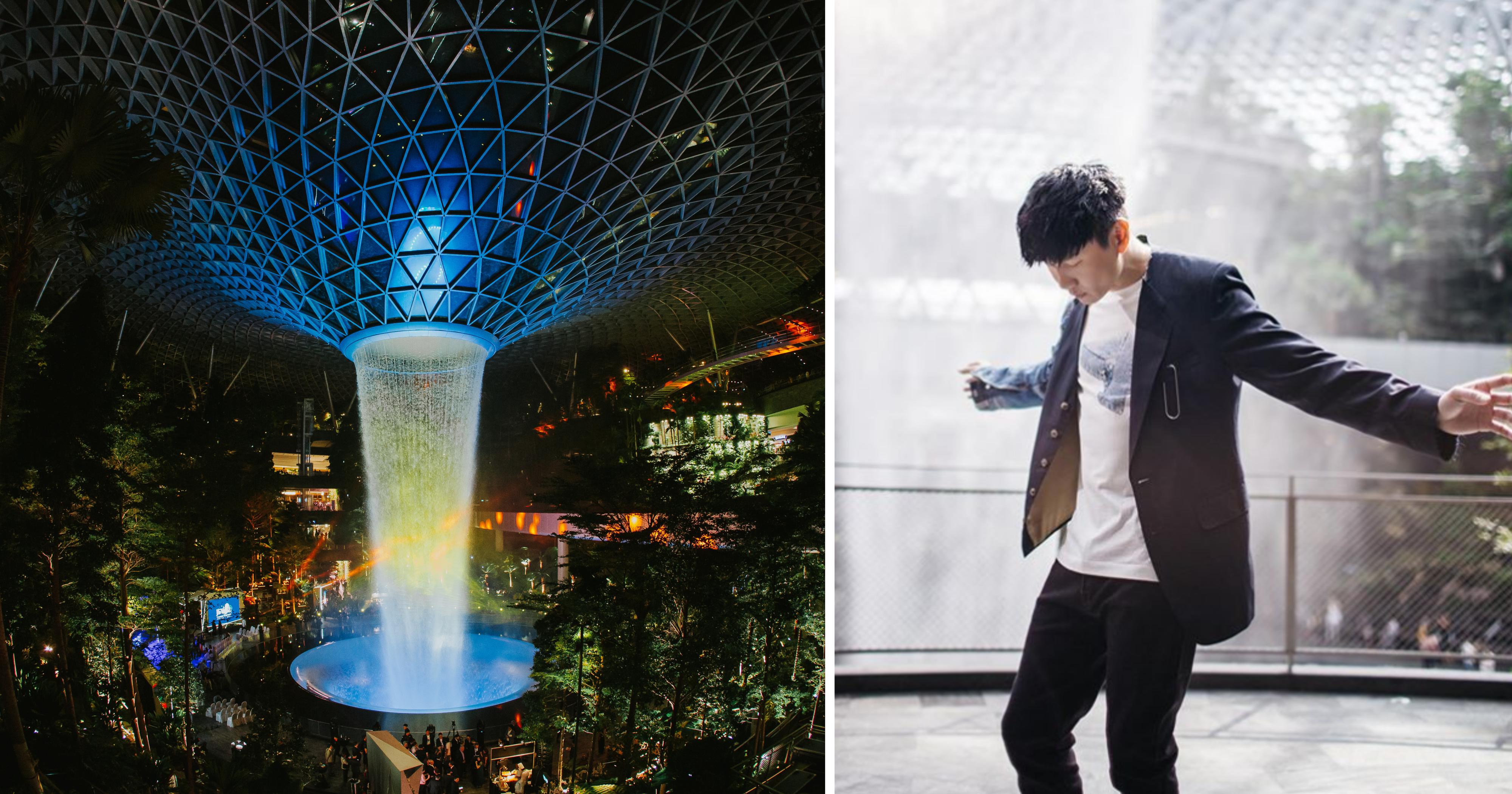 New light & sound show with JJ Lin’s new song at Jewel Changi’s Rain Vortex