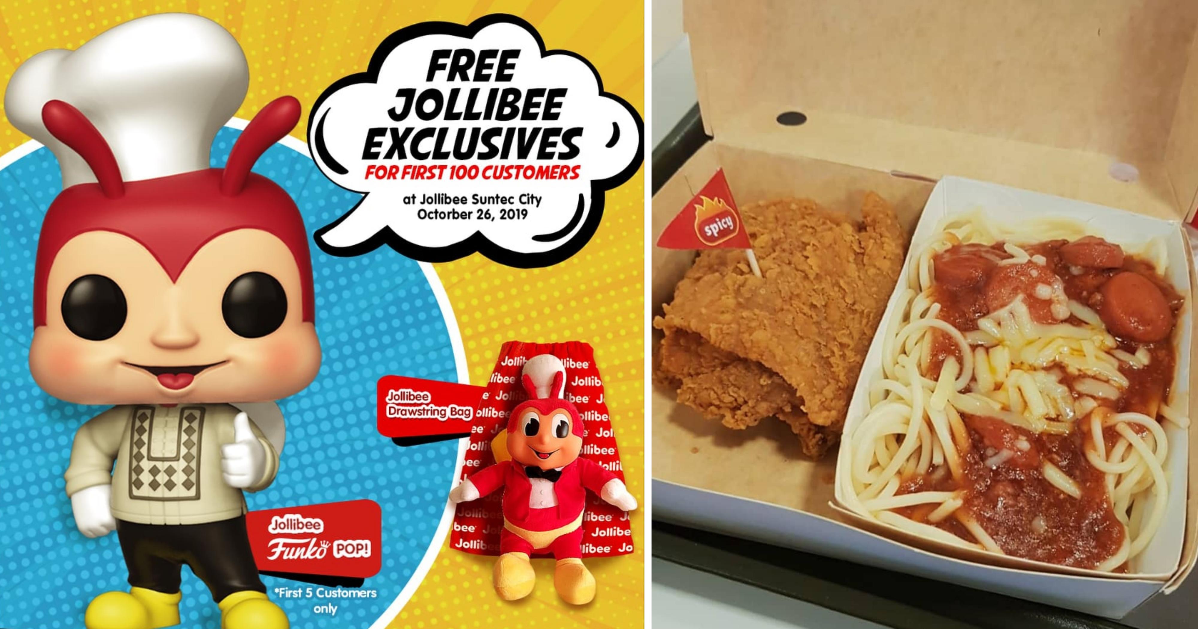 Jollibee new outlet at Suntec City opens on Oct. 26, 2019, freebies for 1st 100 customers