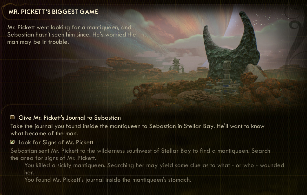 The Outer Worlds’ quest log is perfect for me: a dumb, tired adult