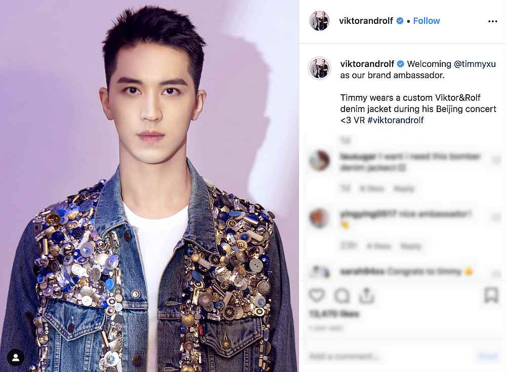 Viktor & Rolf announces new ambassador, Chinese star Xu Weizhou a.k.a. Timmy Xu