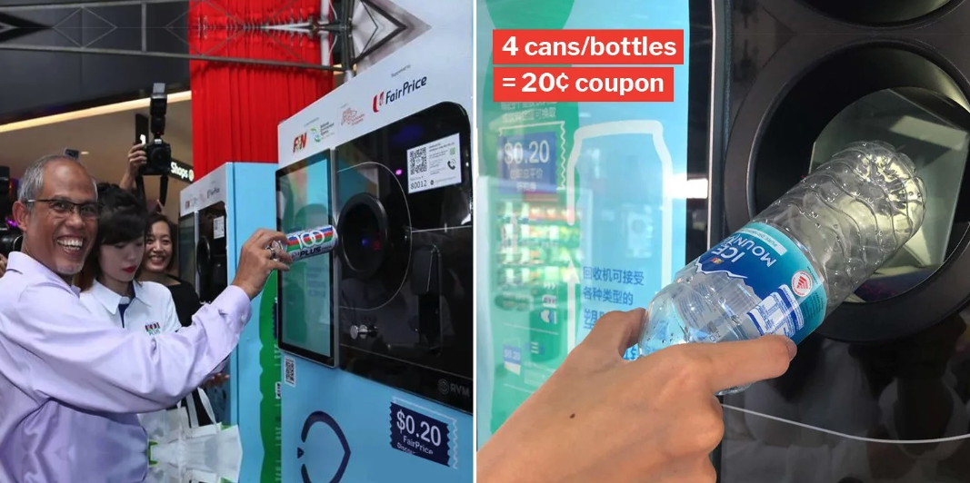 Recycling vending machines let you turn drink cans and plastic bottles into Fairprice coupons