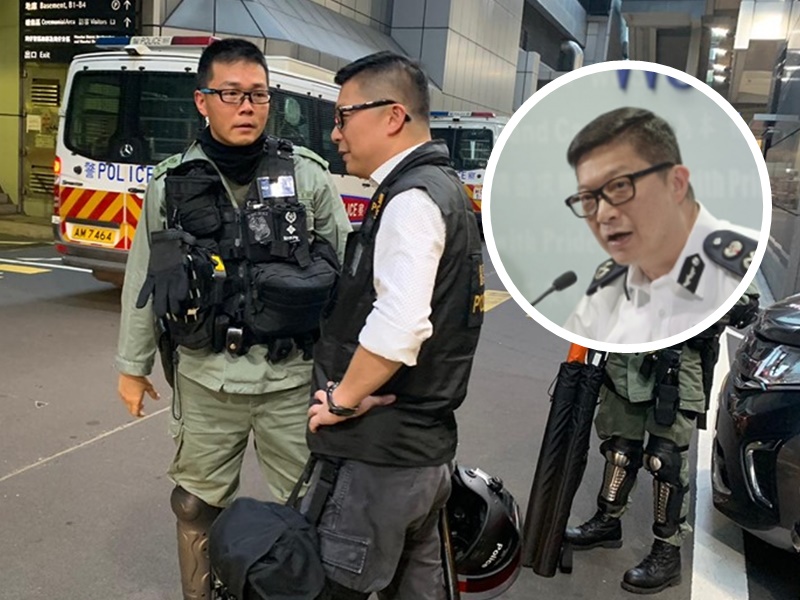 【维港会】网传邓炳强「落场」参与行动 穿CID背心备警棍头盔