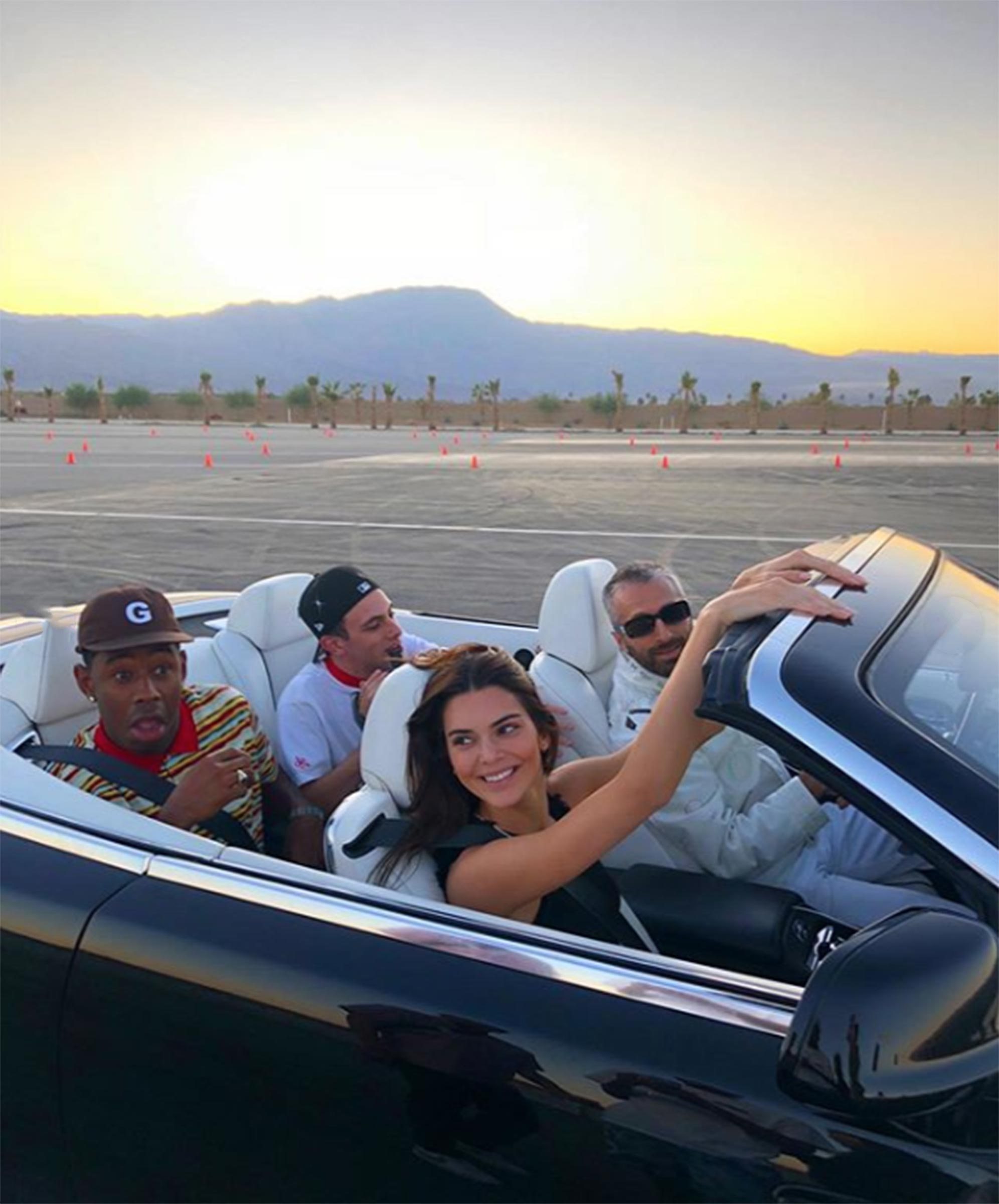 Kendall Jenner Goes Drifting with Pals Tyler the Creator and Fai Khadra for 24th Birthday