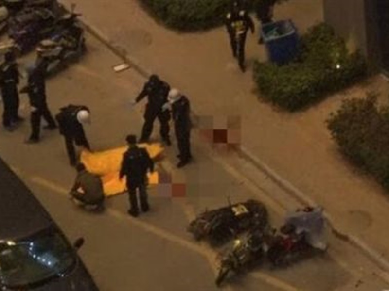 男子住所堕楼亡 妻儿陈尸家中