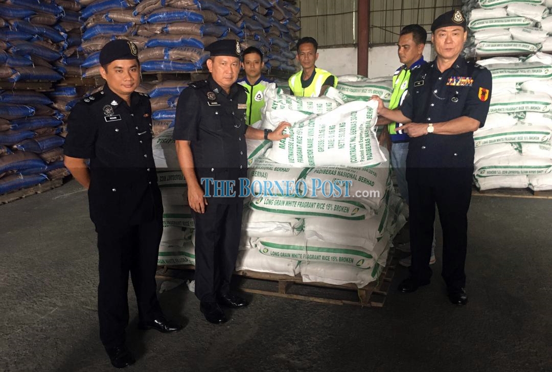 PGA seizes 352 tonnes of smuggled rice from warehouse in Miri